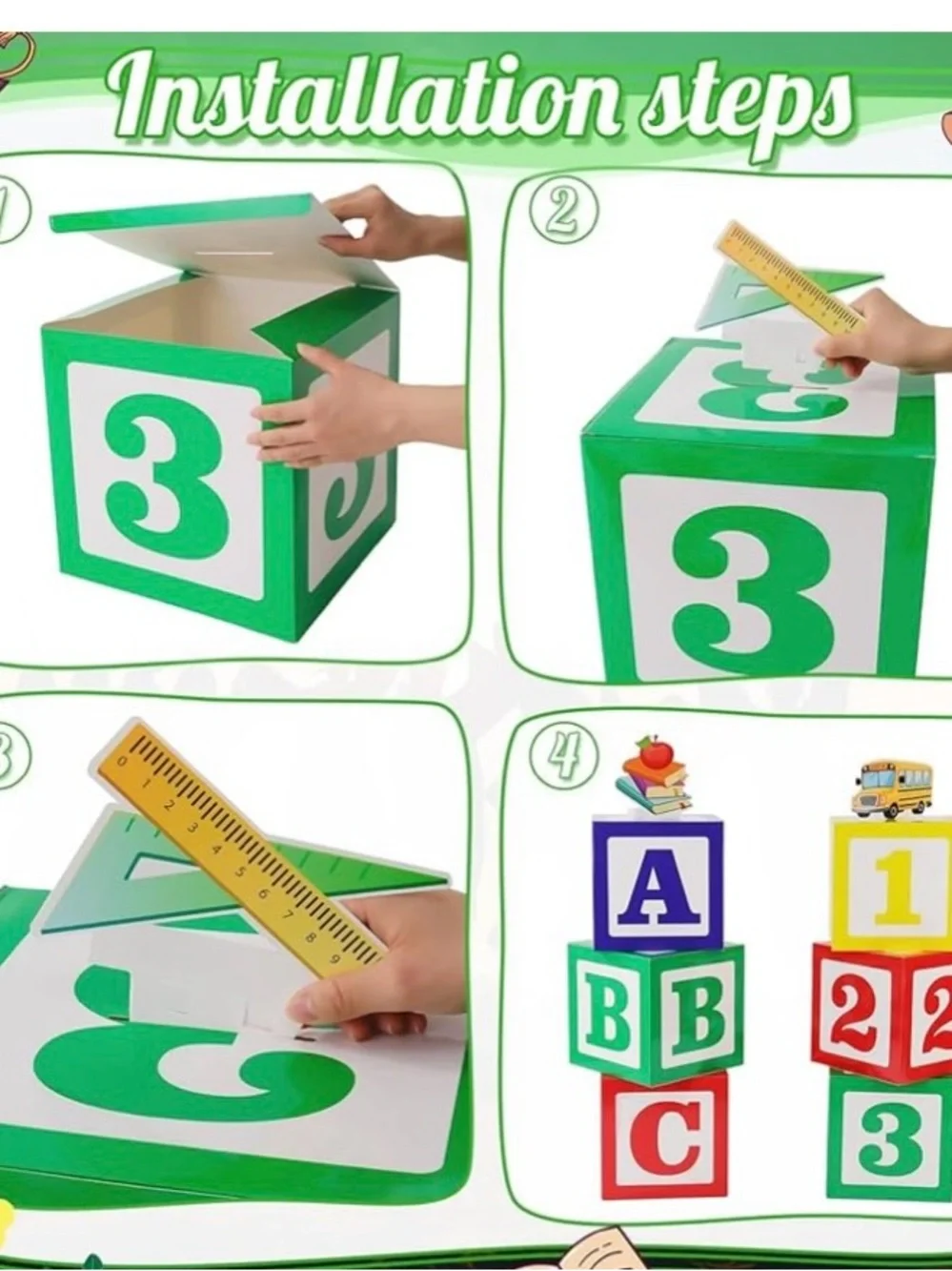 ABC 123 Balloon Boxes, Decorations